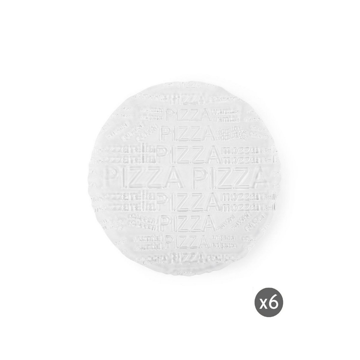 Acquista online Excelsa Set 6 Transparent glass pizza plate d.33 cm cod.64728 Excelsa